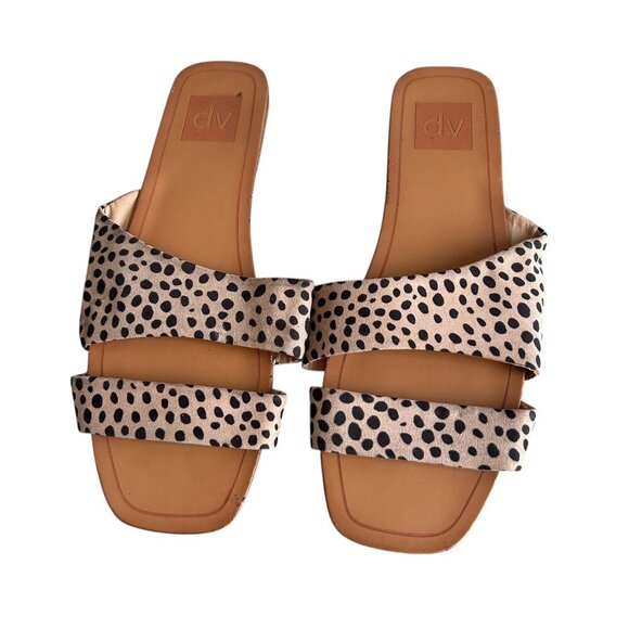 Dolce Vita DV Leopard Print Bryn Asymmetrical Slide Sandals Size 8.5 - Picture 1 of 11
